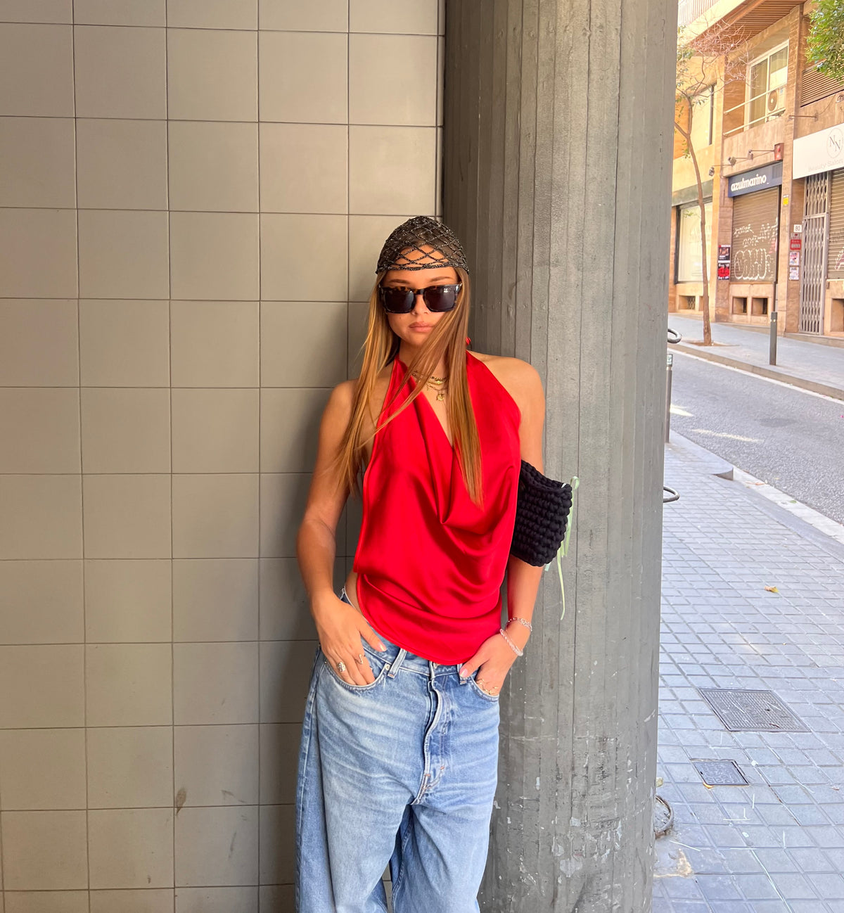 Carmen Top | Top rojo espalda abierta