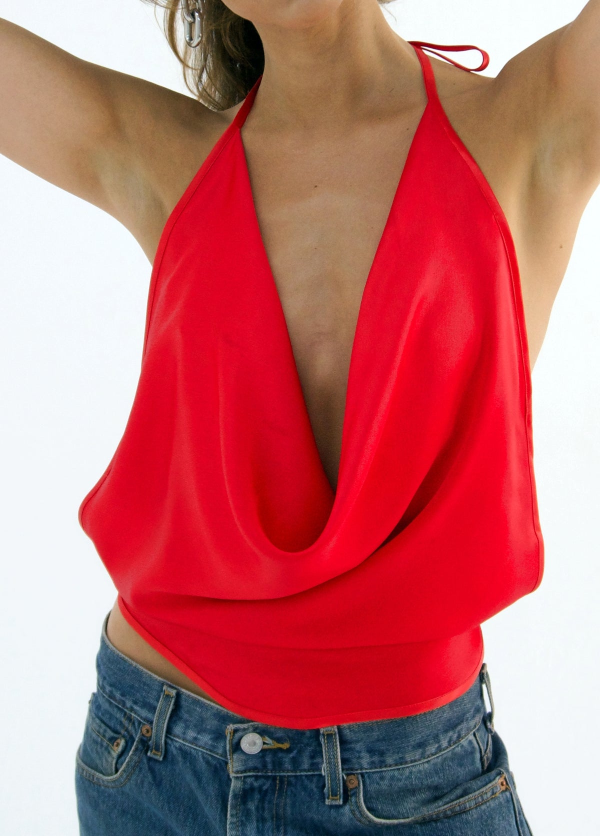 Carmen Top | Top rojo espalda abierta