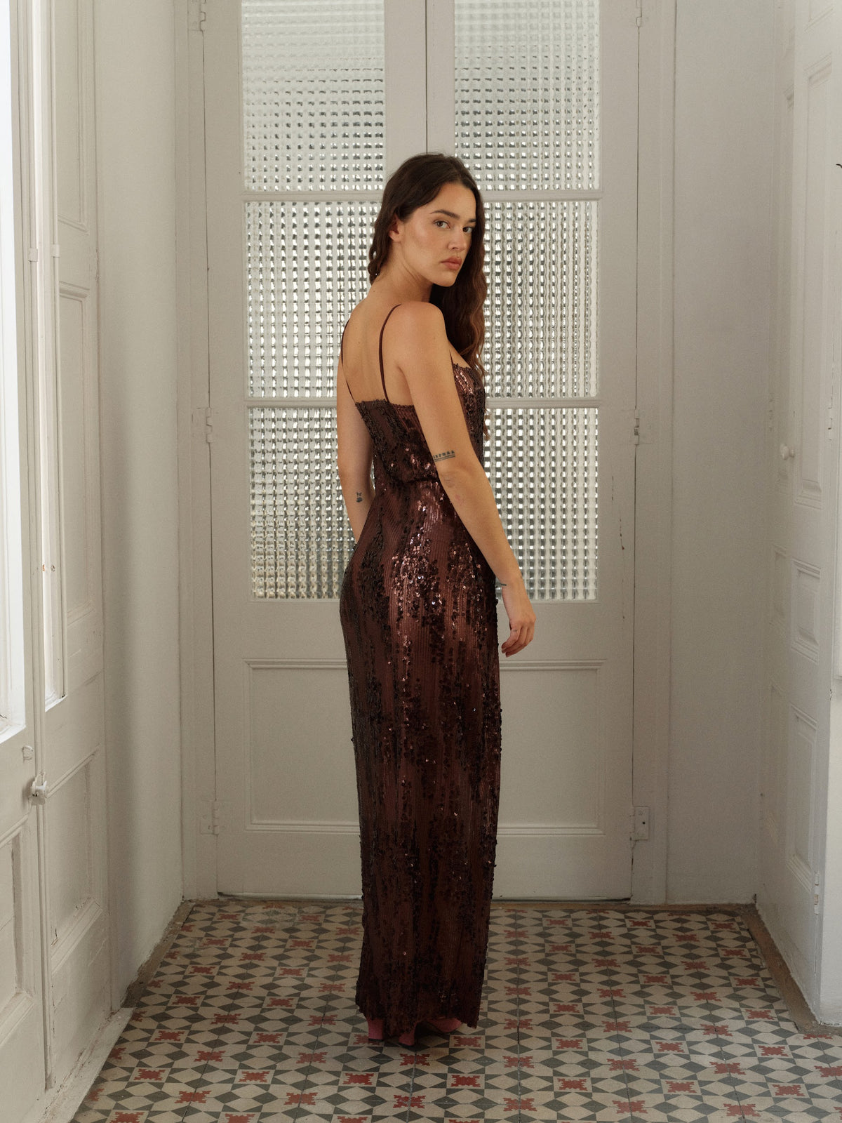 Vestido Greta, marrón, UNE CONCEPT