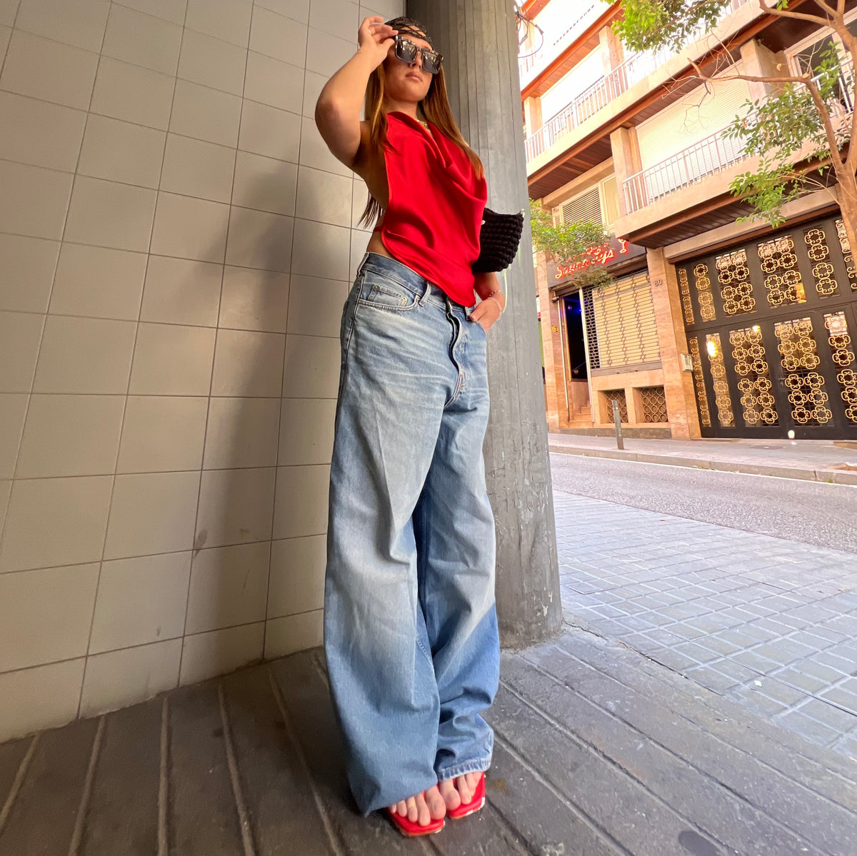 Carmen Top | Top rojo espalda abierta