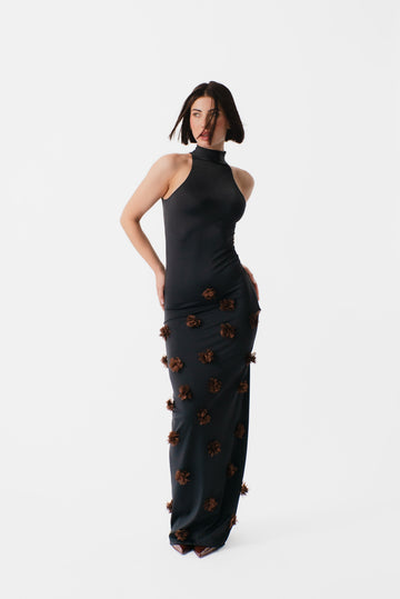 Vestido Noche Brown Dress